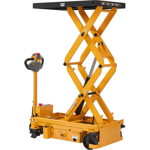 Cat WB641689 Self Propelled Mobile Scissor Lift Table 40x27 in Platform 72 in Raised Height 3000 Lb Yellow Black