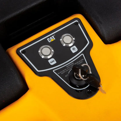 Cat® C20E Floor Scrubber — control panel and handle detail