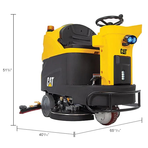 Cat® C40R Ride-On Scrubber — dimensions diagram