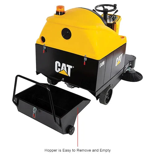 Cat® C49R Ride-On Sweeper — self-cleaning filter system detail
