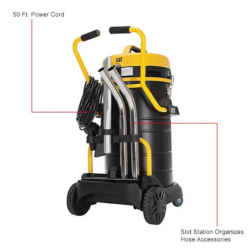 Cat® C21V Wet/Dry Vacuum — three-quarter context view
