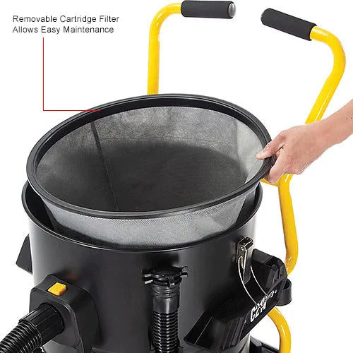 Cat® C21V Wet/Dry Vacuum — squeegee nozzle in-use view