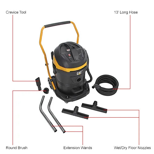 Cat 16 Gallon Stainless Steel Wet/Dry Vacuum | Industrial Maintenance 641759