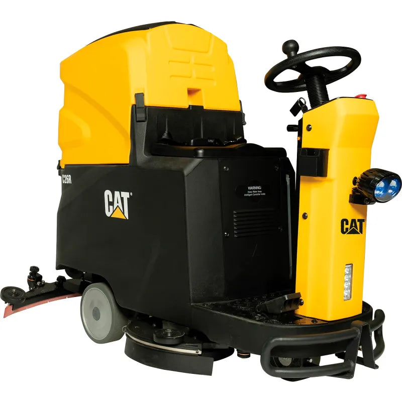 Cat® C26R Ride-On Scrubber — operator seat, controls, and 26" brush deck