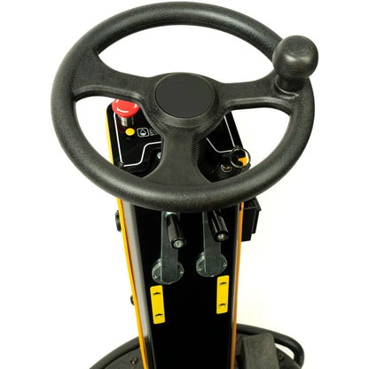 Cat® C26R Ride-On Scrubber — 23-gallon solution and 26-gallon recovery tank