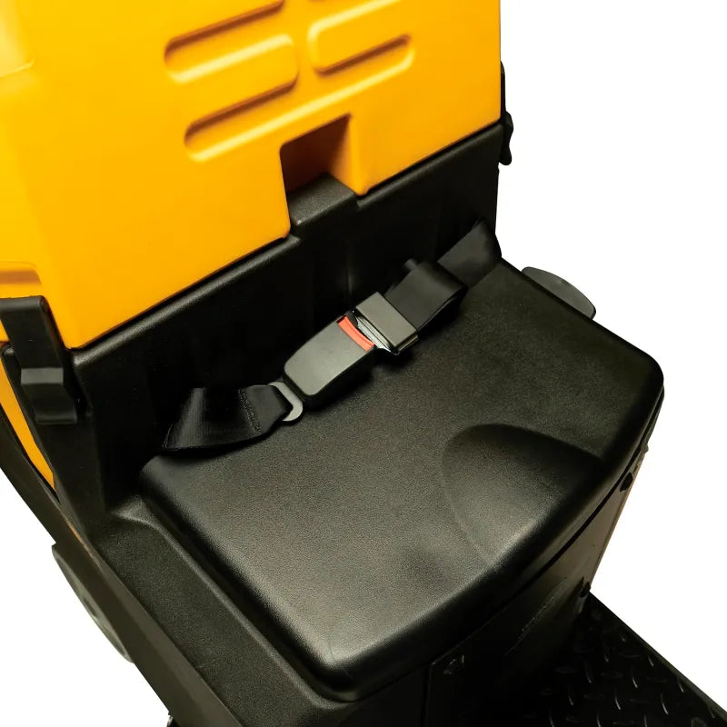 Cat® C26R Ride-On Scrubber — seatbelt and pressure-sensitive seat safety system