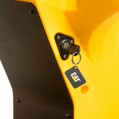 Cat® C70R Sweeper — non-slip diamond tread platform detail