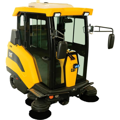 Cat® C70RX Sweeper — AC cabin interior and operator controls