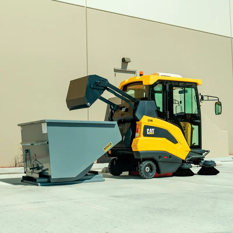 Cat® C70RX Sweeper — HEPA filter and shake-vibration cleaning system