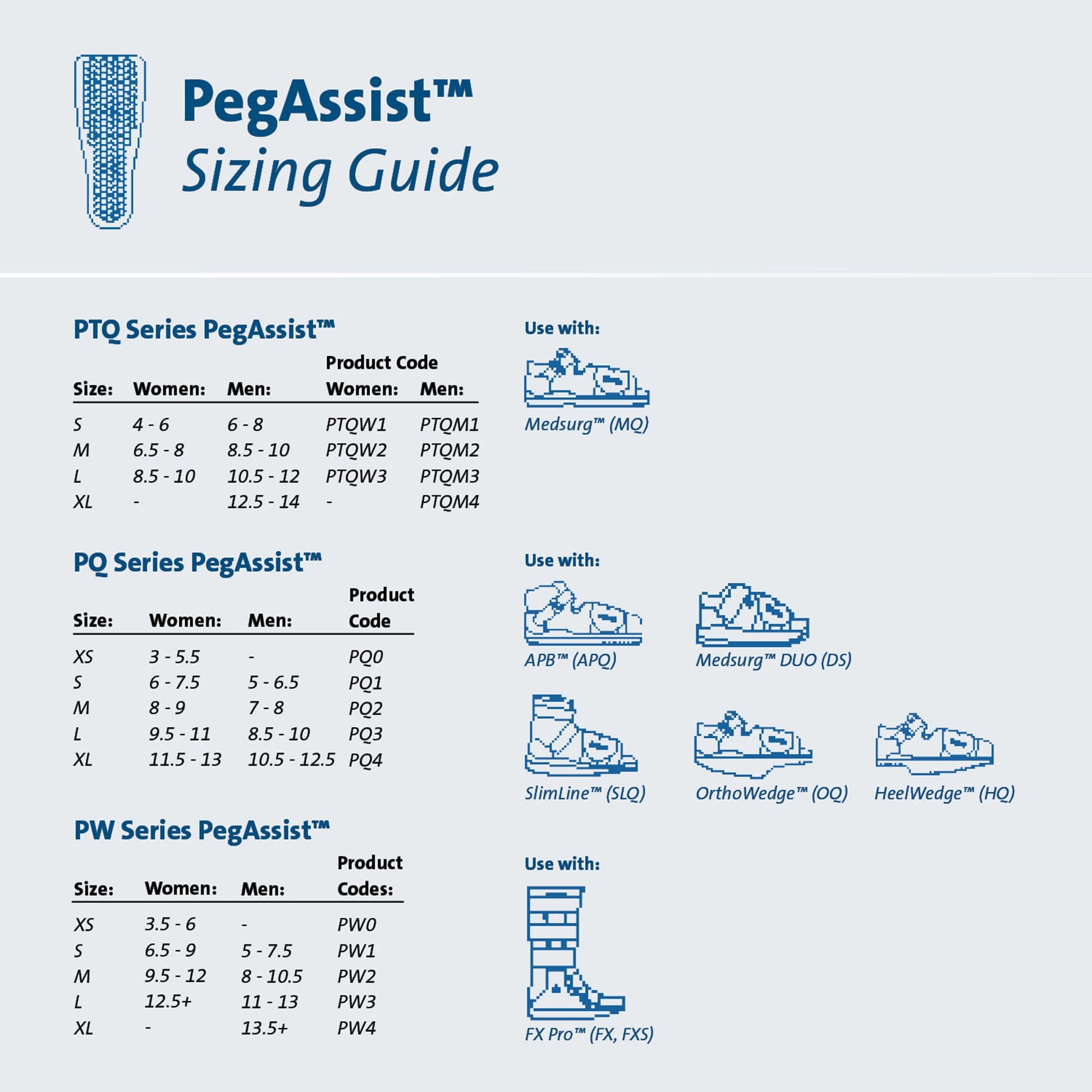 Peg-Assist™ Insole, Women's, Large, Blue