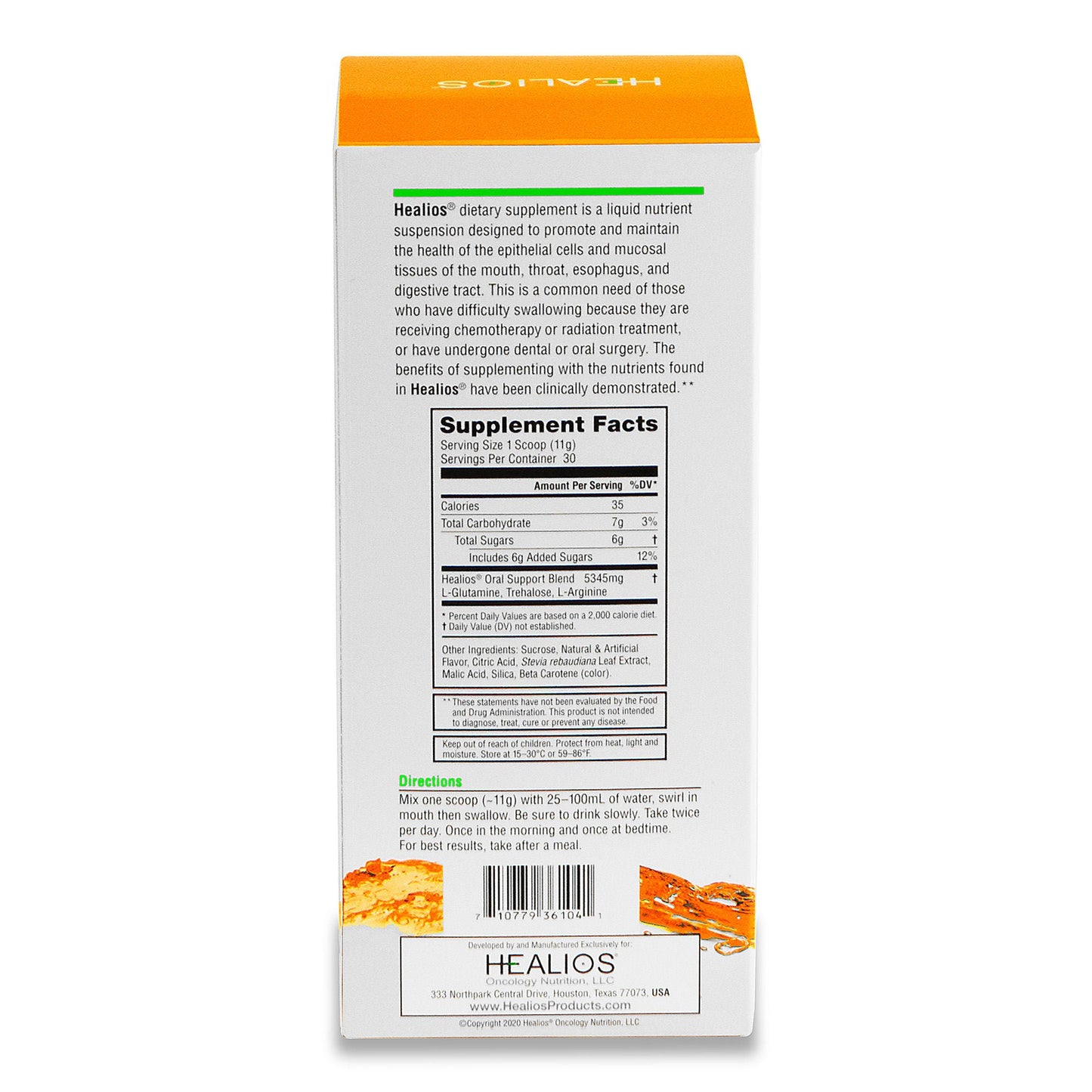 Healios Oral Health and Dietary Supplement Powder for Mouth Sores