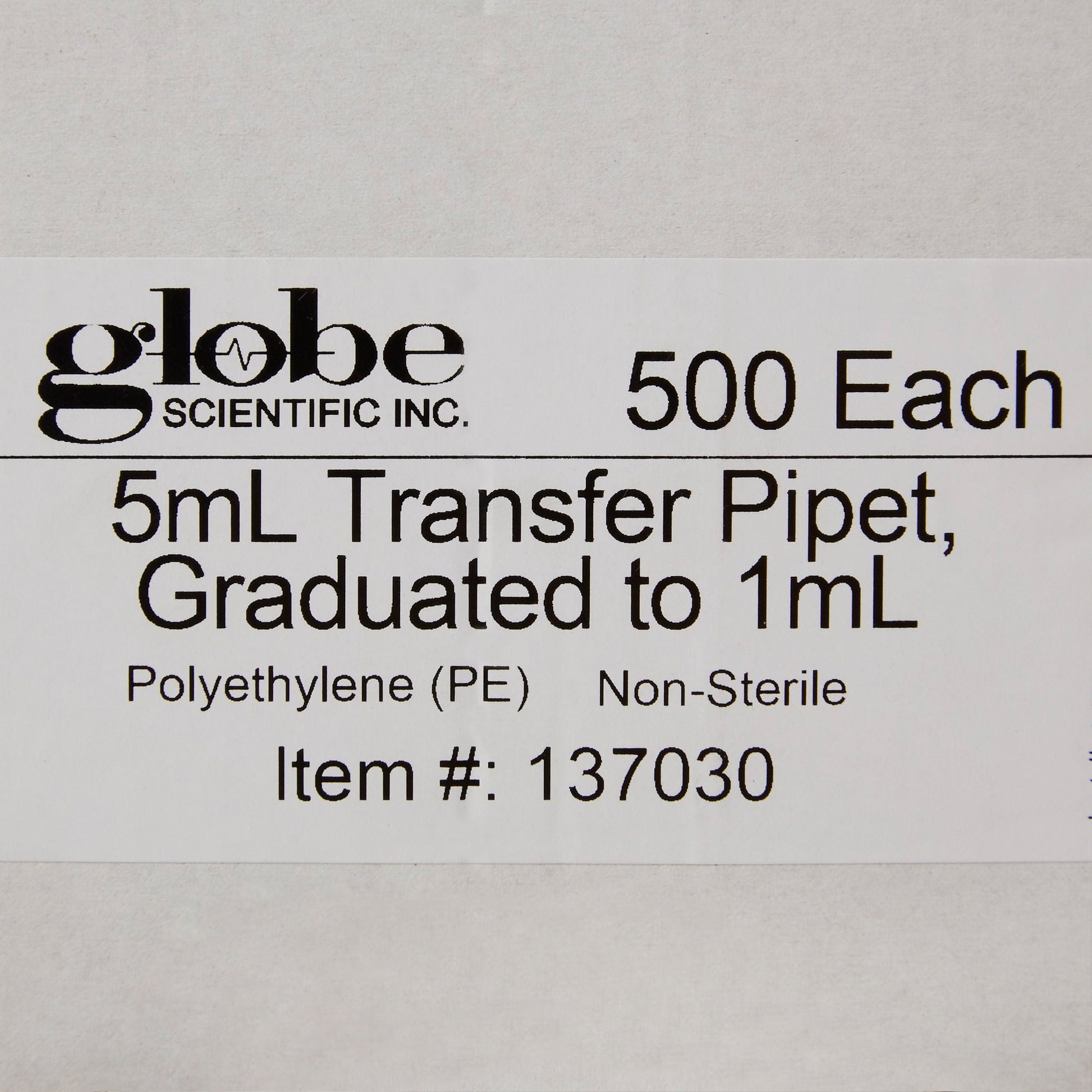 Globe Scientific Transfer Pipette, 3.4 mL Draw Volume