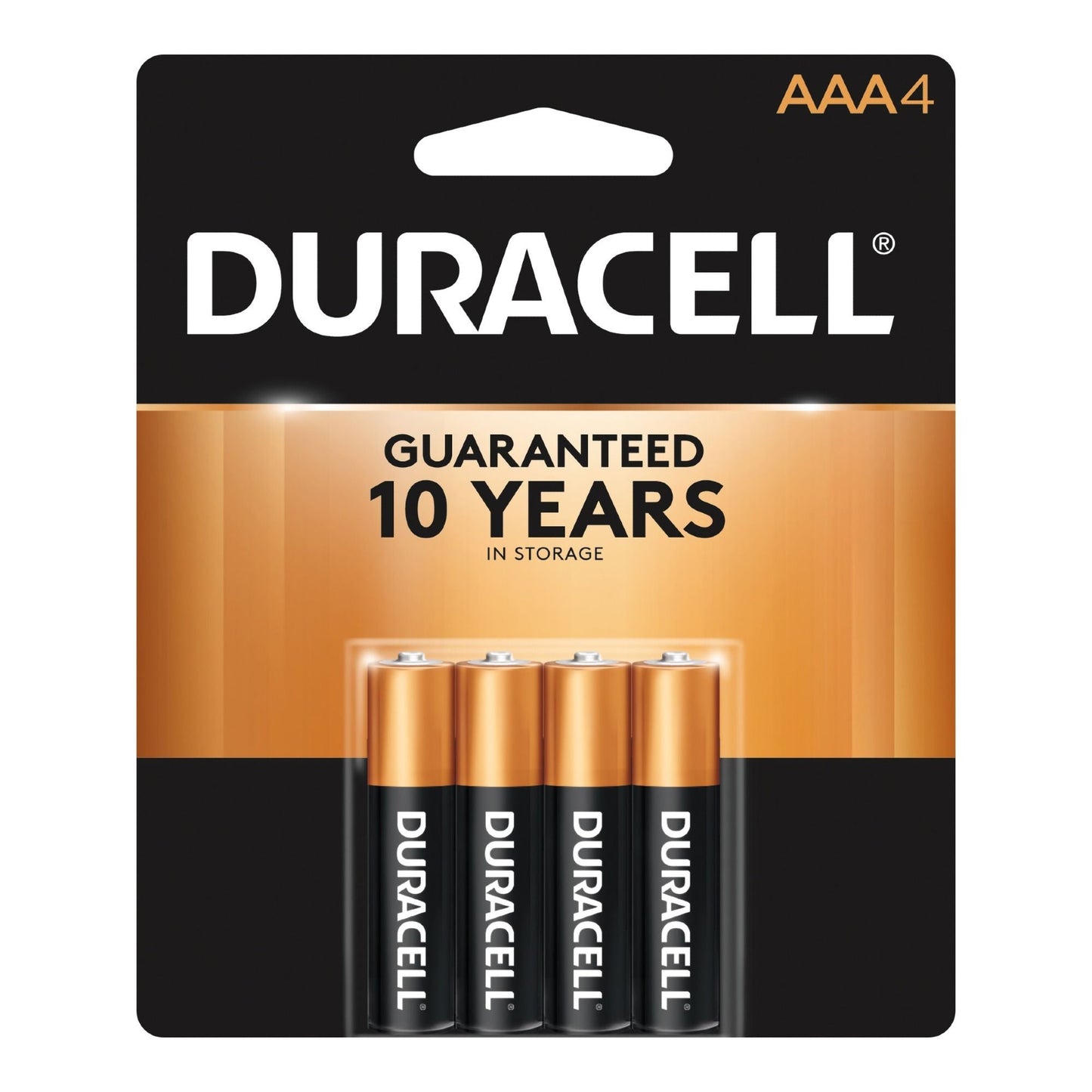 Duracell Coppertop Alkaline Battery AAA Cell 1.5 Volt Disposable 4 Pack
