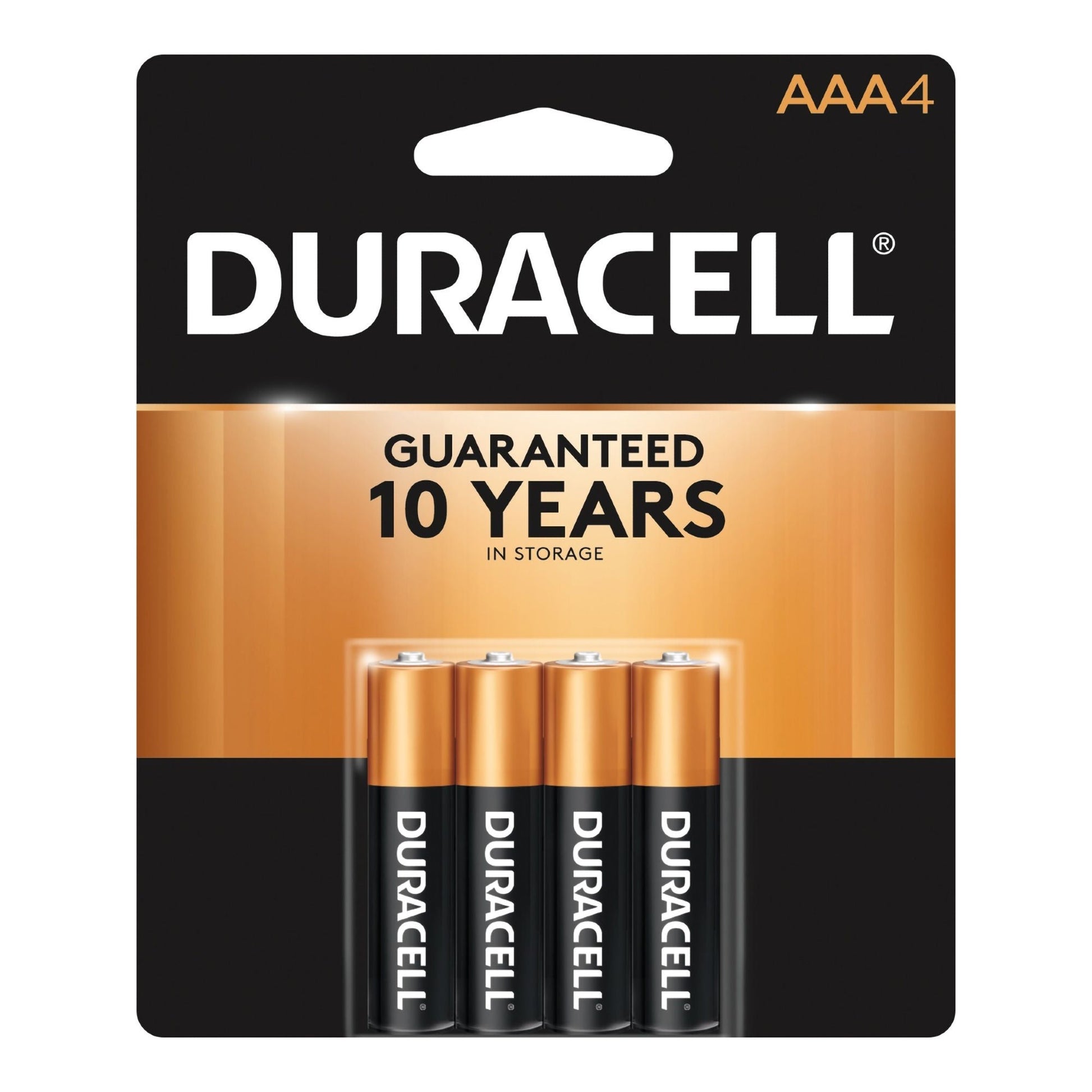 Duracell Coppertop Alkaline Battery AAA Cell 1.5 Volt Disposable 4 Pack