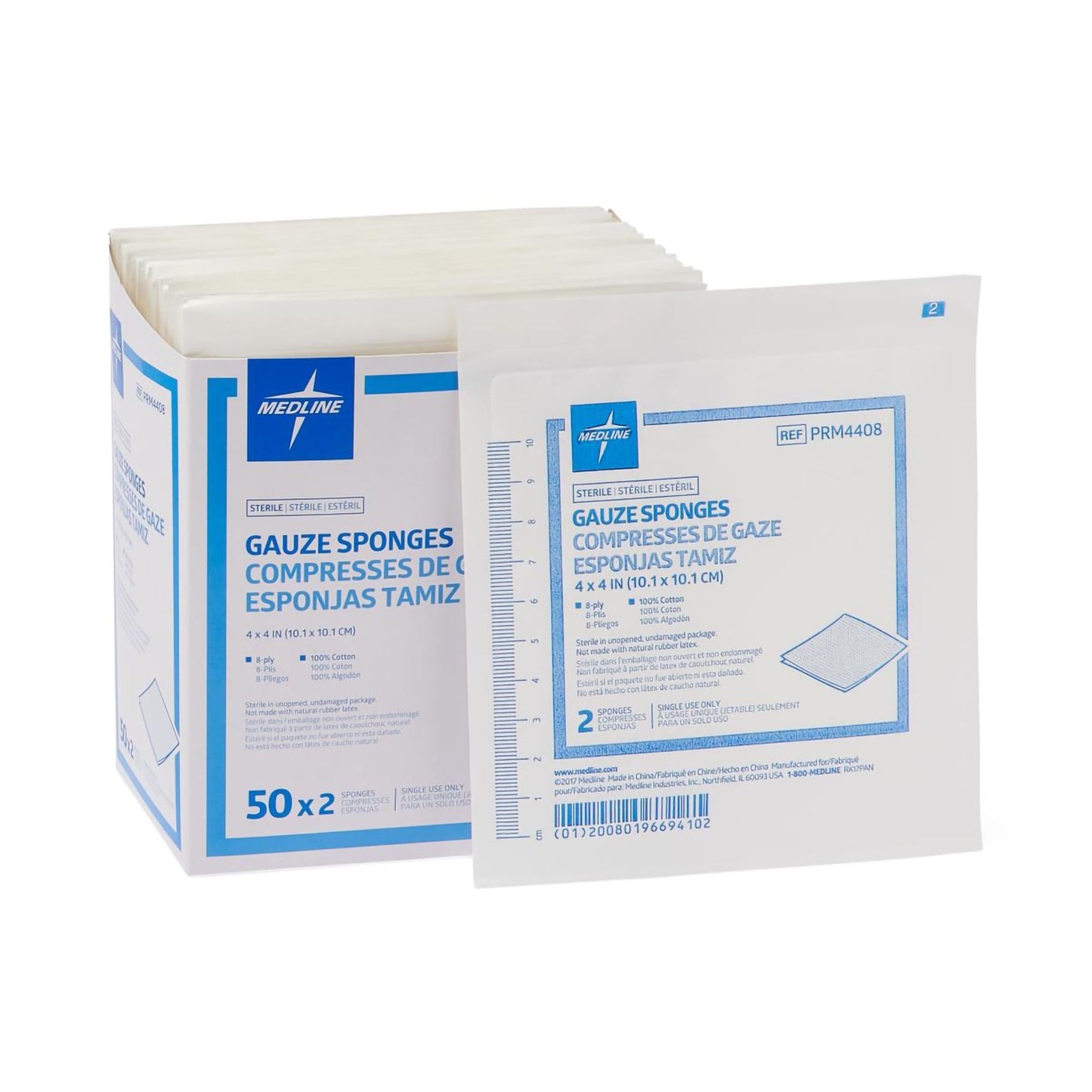 Caring® Sterile Gauze Sponge, 8-Ply