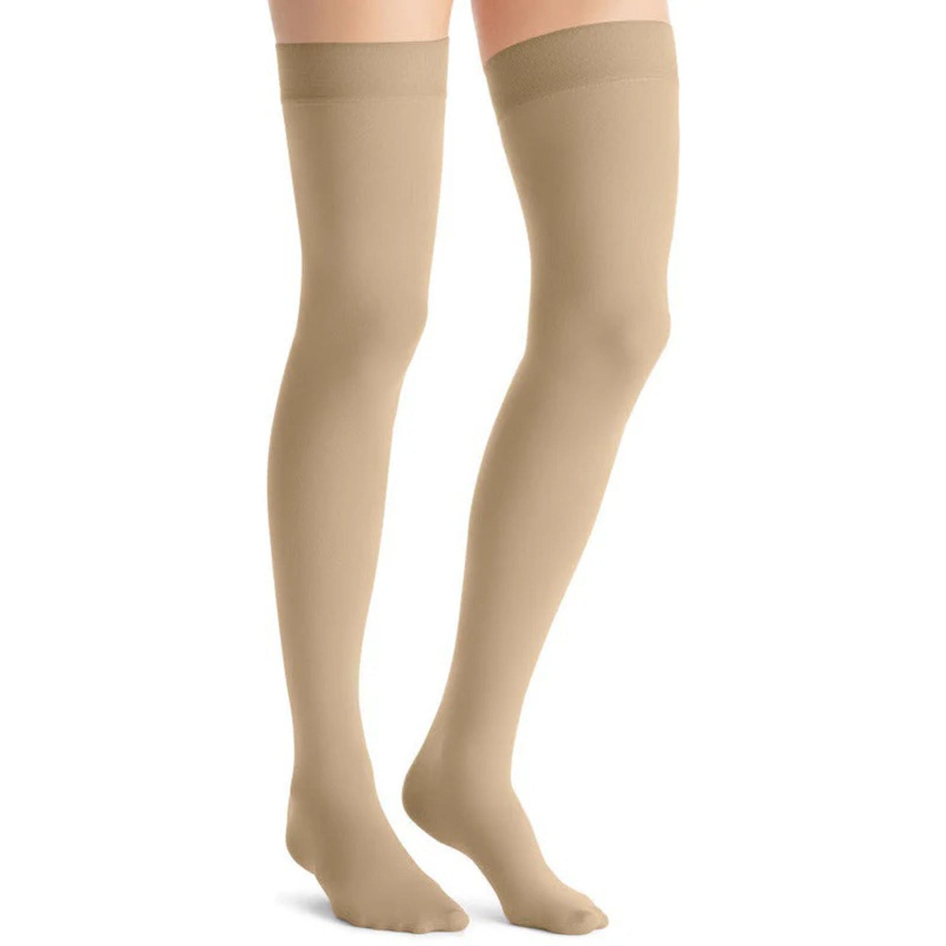 JOBST Opaque Compression Stocking Thigh High X-Large Beige Closed Toe