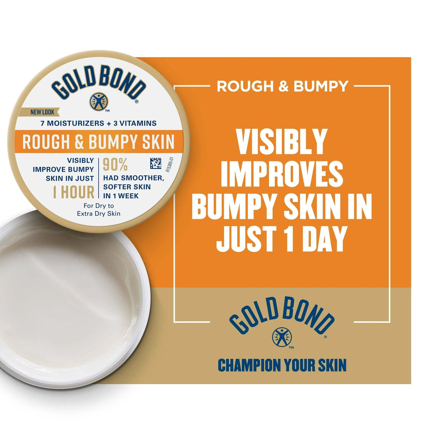 Gold Bond Rough and Bumpy Skin Hand and Body Moisturizer Jar Unscented Cream