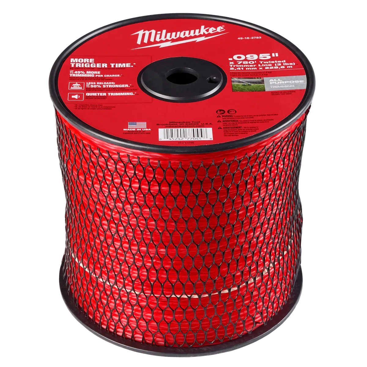 Milwaukee .095" x 750’ (3 lbs.) Twisted Trimmer Line 49-16-2783