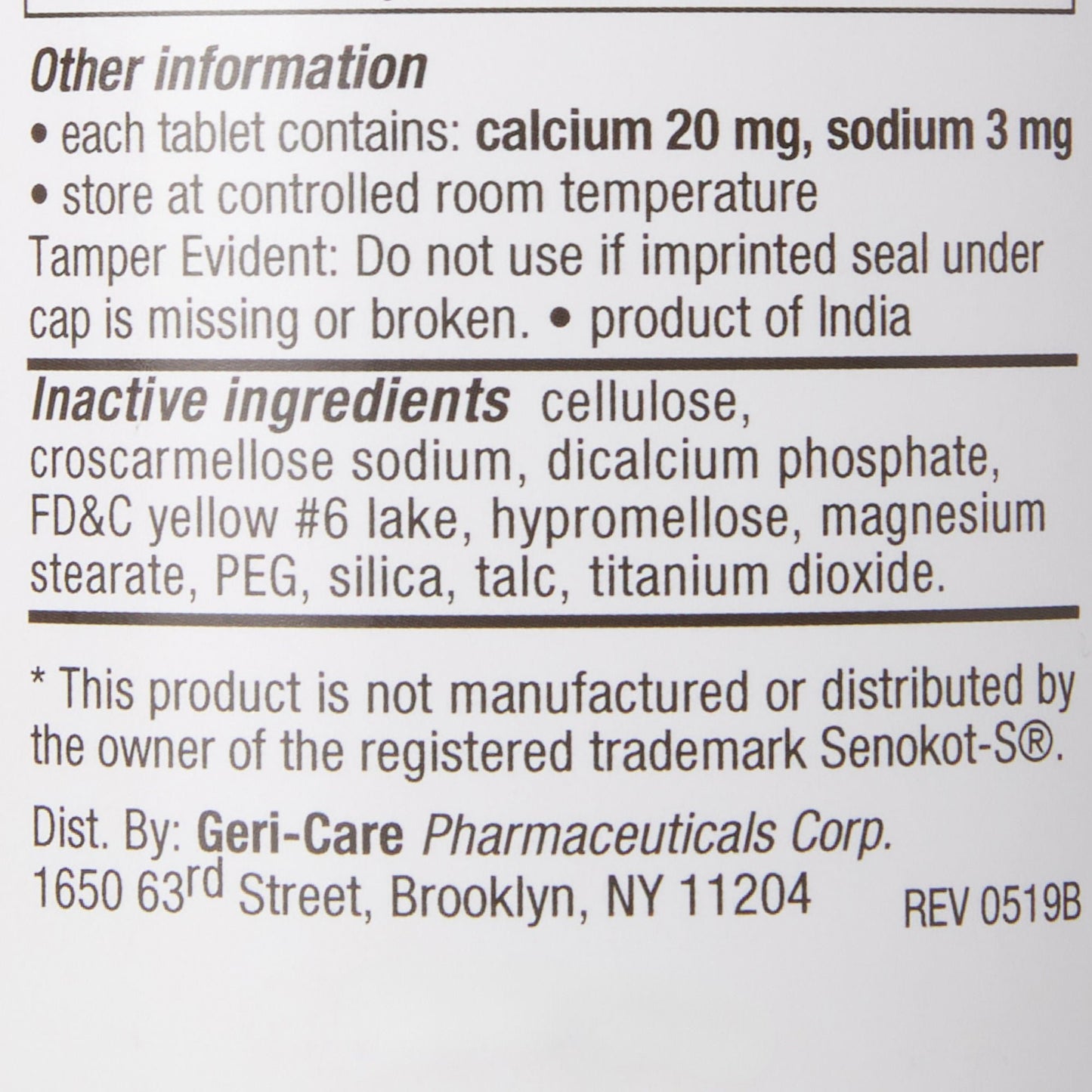 Geri-Care® Senna Plus Docusate Sodium / Sennosides Stool Softener