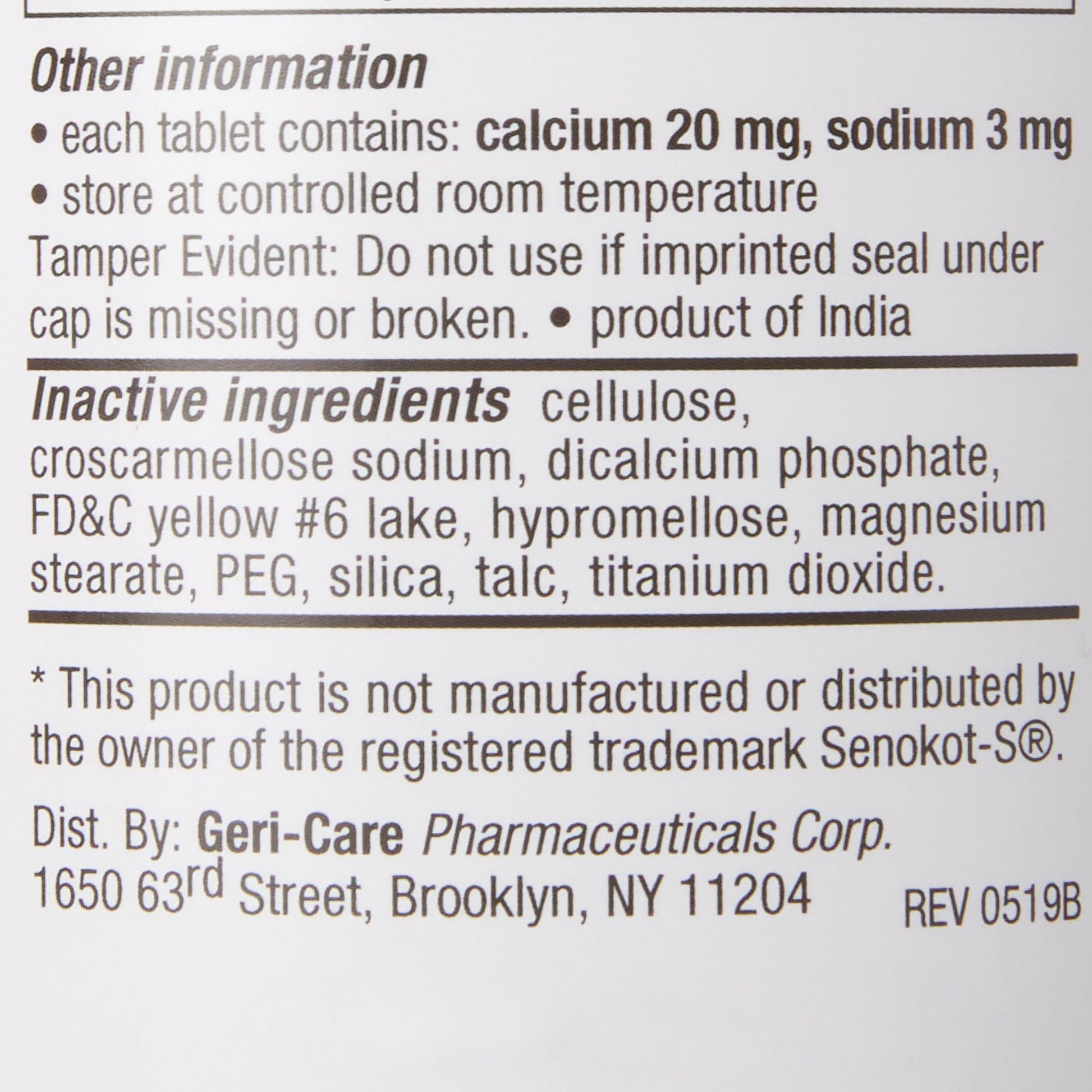 Geri-Care® Senna Plus Docusate Sodium / Sennosides Stool Softener