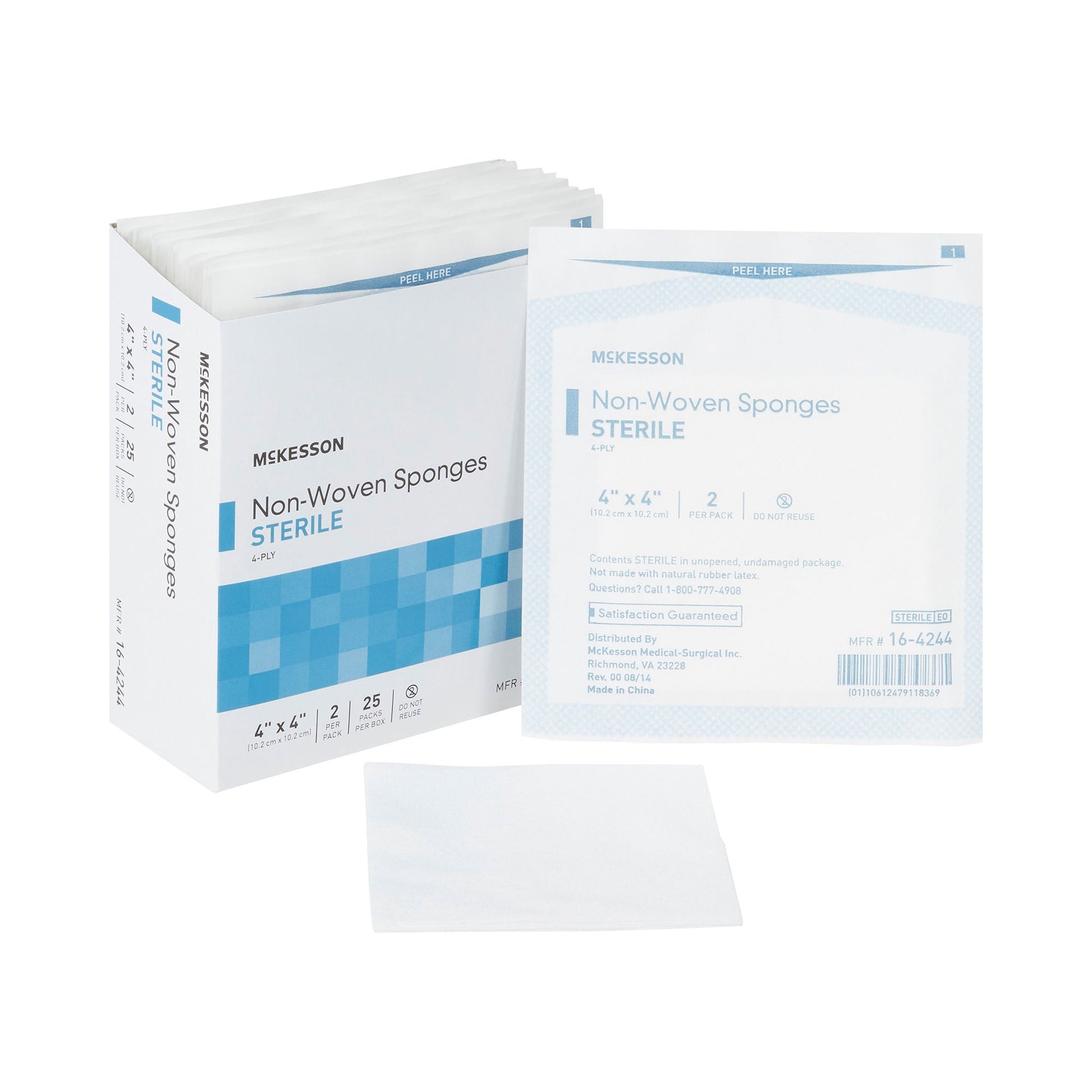 McKesson Sterile Nonwoven Sponge, Four Ply