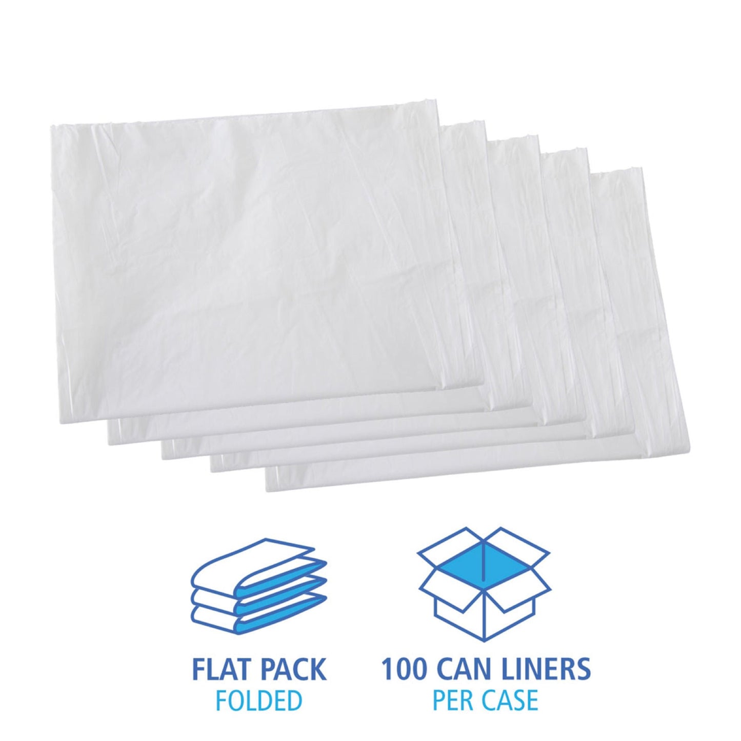 Boardwalk Trash Bag 60 gal. 0.70 mil White Industrial Strength Star Seal Bottom Flat Pack