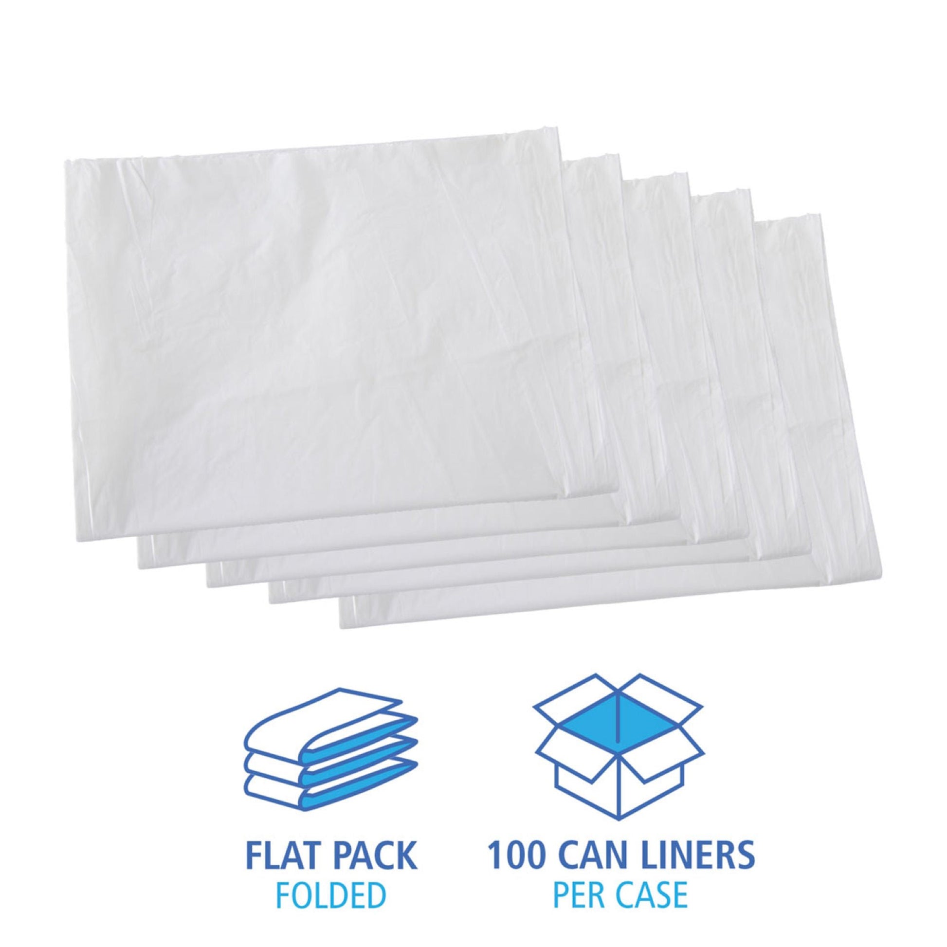 Boardwalk Trash Bag 60 gal. 0.70 mil White Industrial Strength Star Seal Bottom Flat Pack