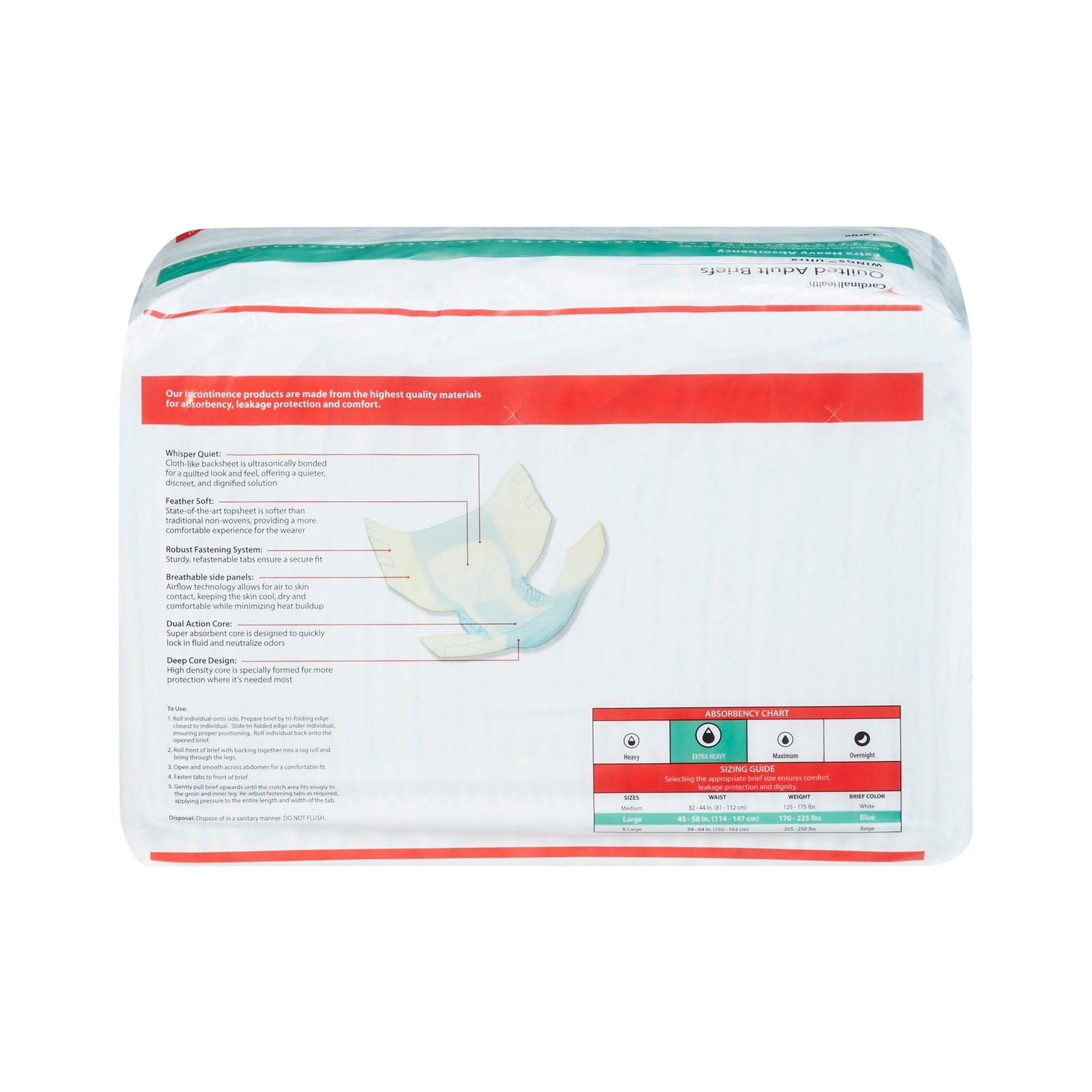Wings™ Ultra Quilted Extra Heavy Absorbency Incontinence Brief