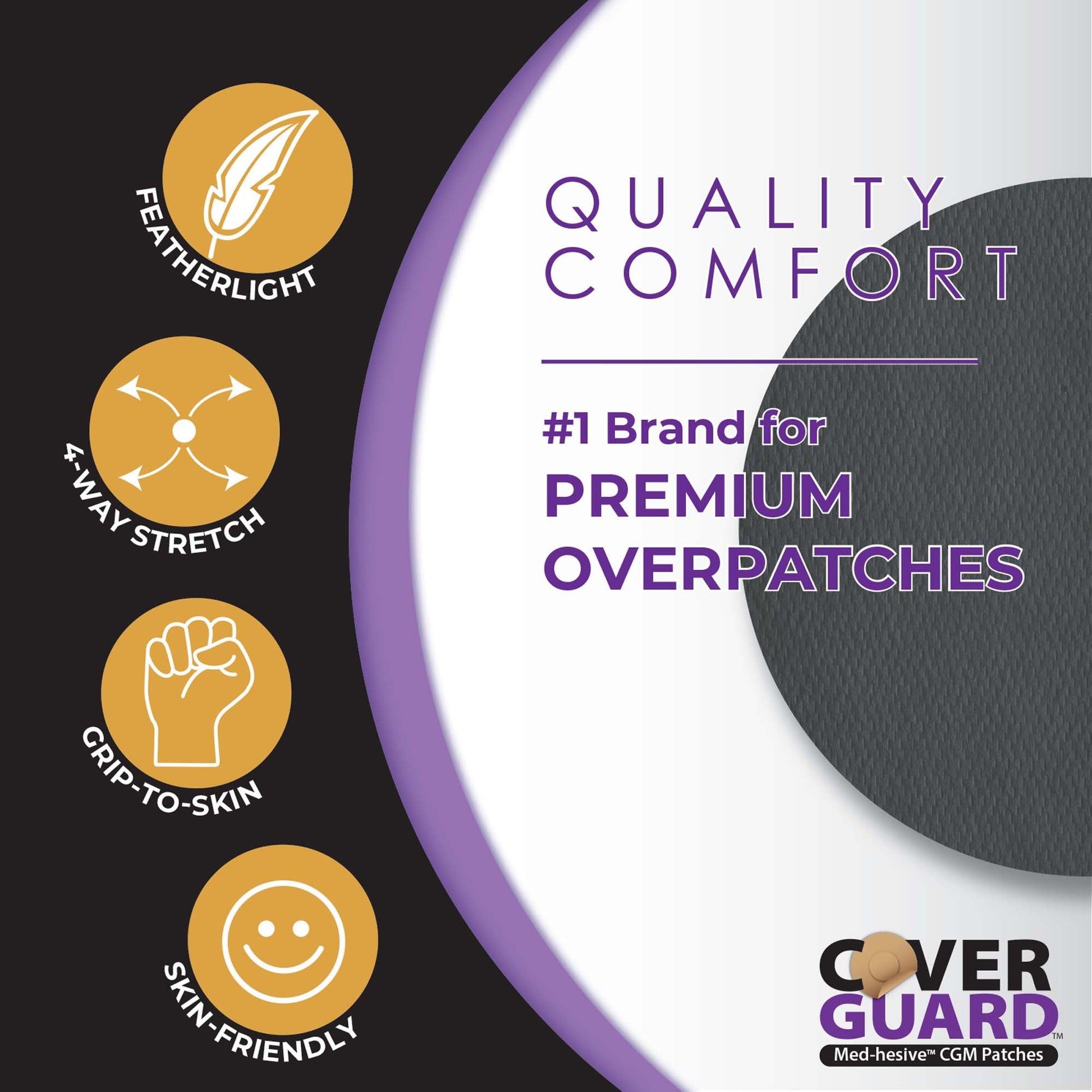 CoverGuard Sensor Overpatch Black For Dexcom G7 Sensor