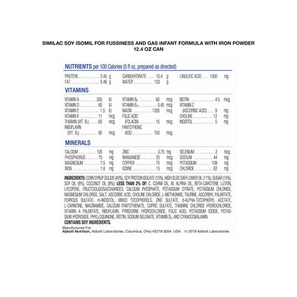 Similac® Soy Isomil® For Fussiness and Gas Powder Infant Formula, can