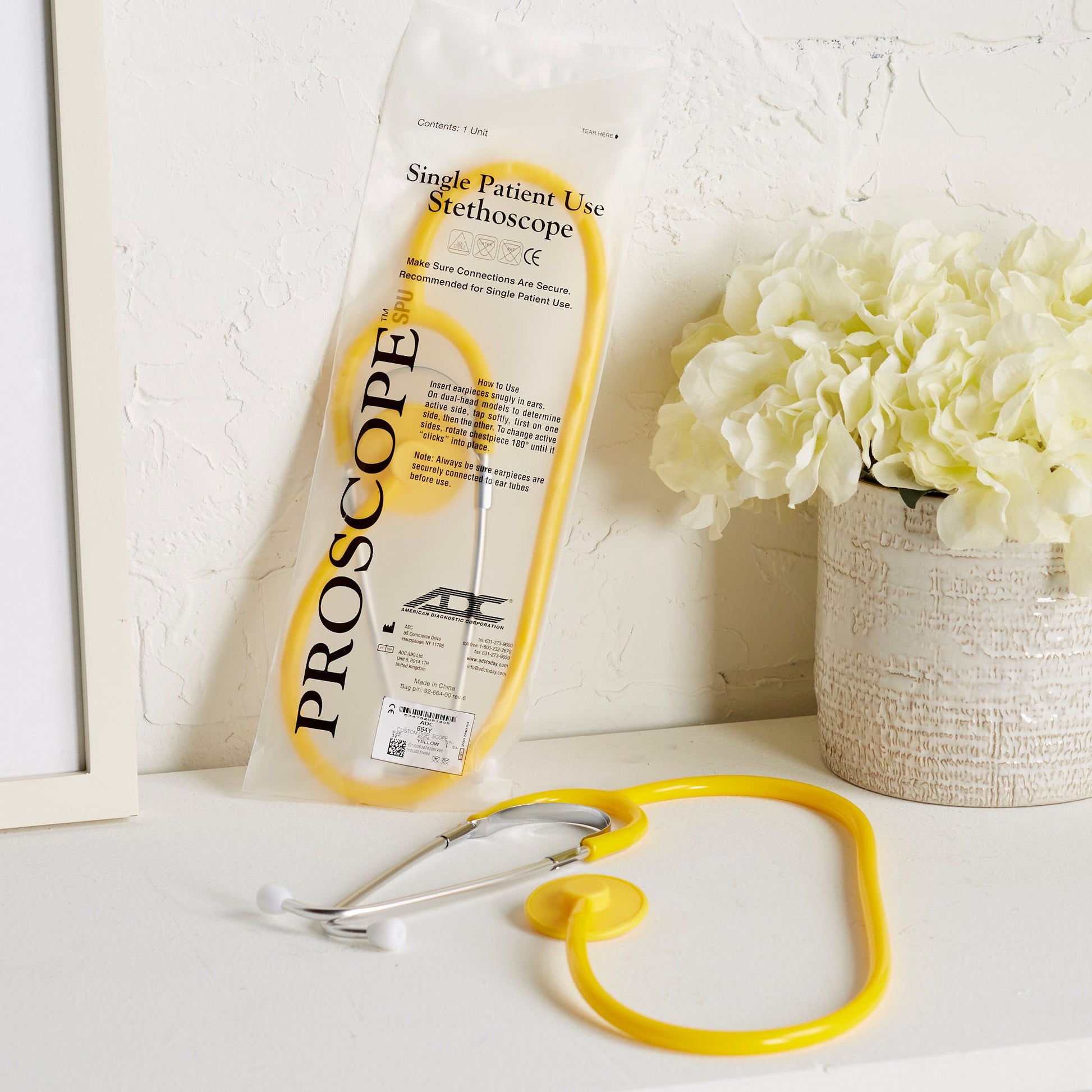 Proscope Disposable Stethoscope, Binaural, Yellow, 22 Inch