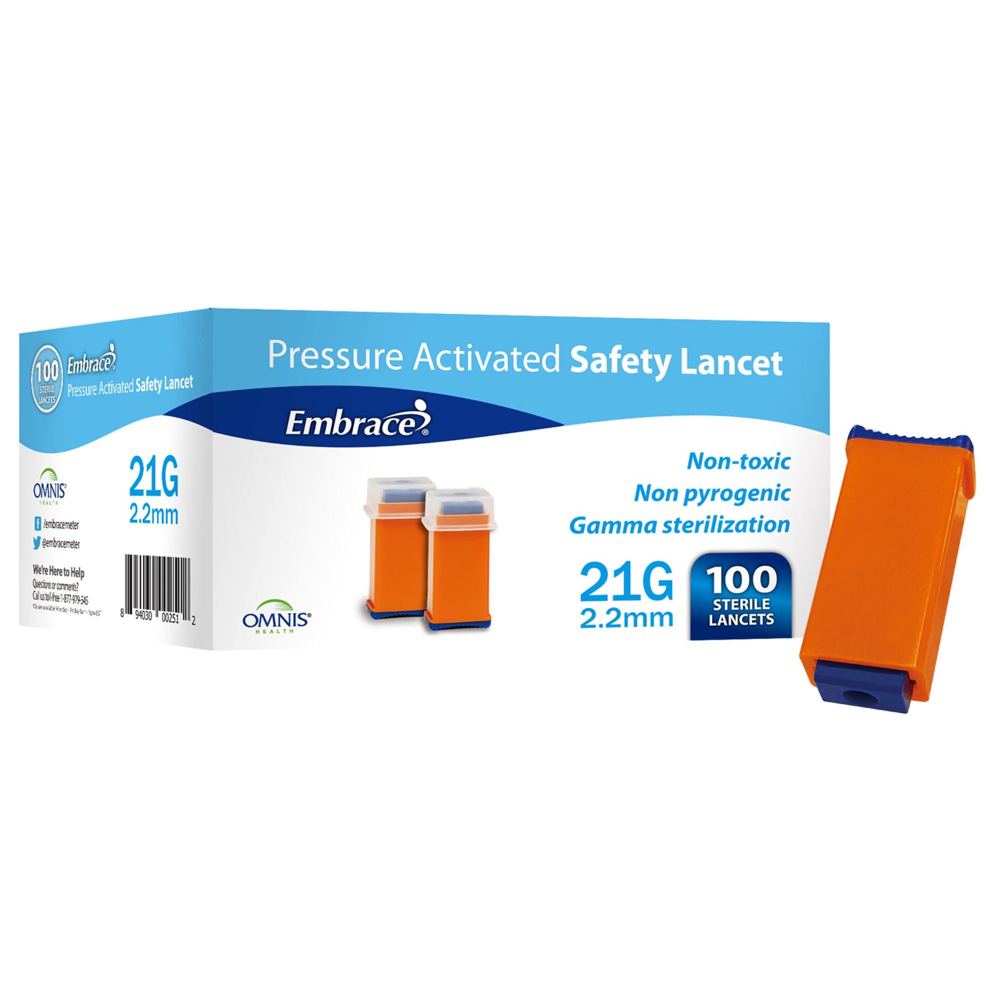 Embrace® Finger Activated Safety Lancet