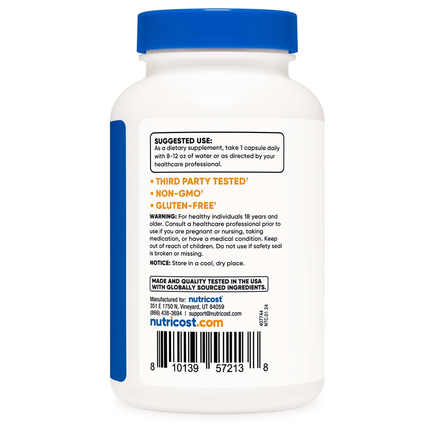 nutricost Dietary Supplement Ashwagandha Root 600 mg Strength Capsule