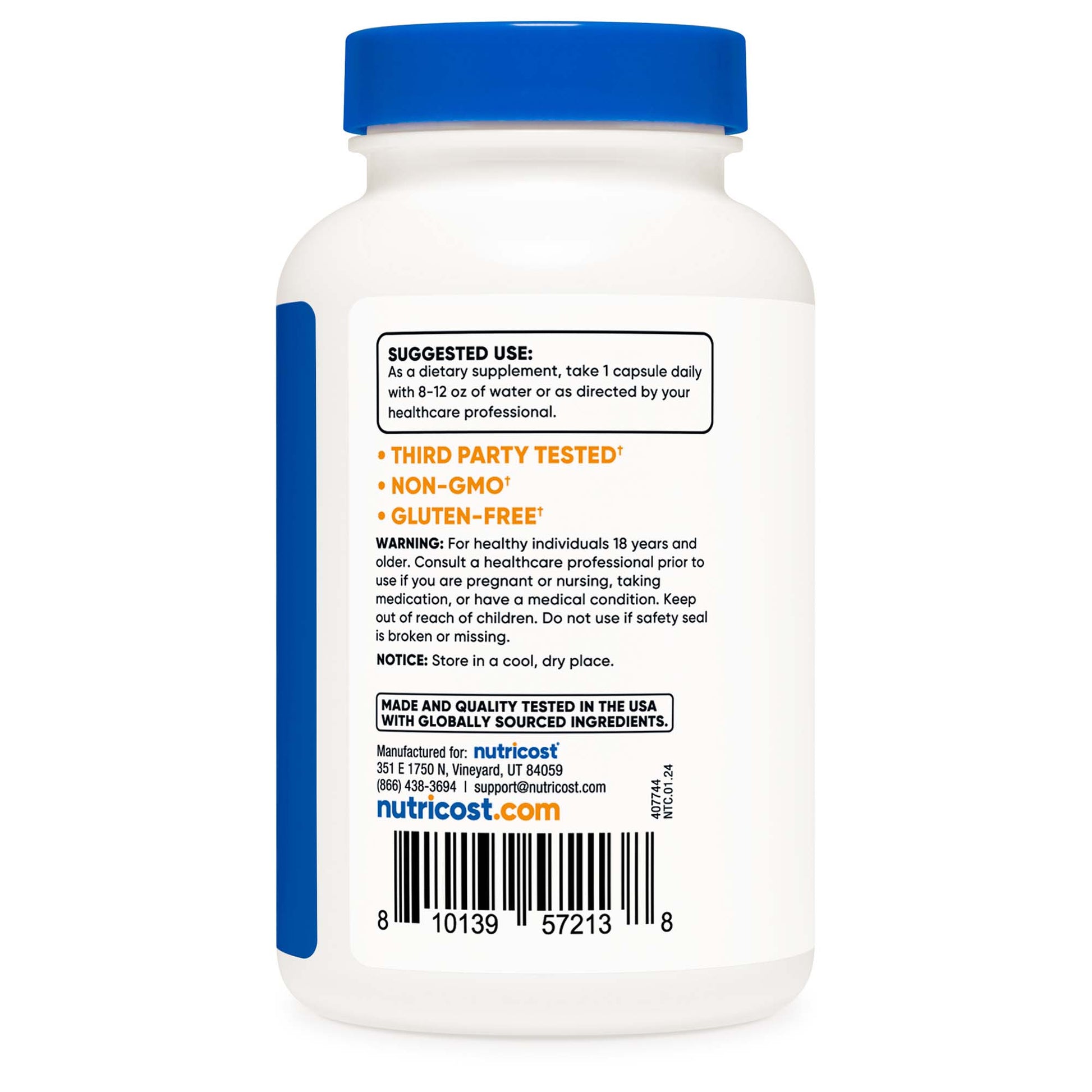 nutricost Dietary Supplement Ashwagandha Root 600 mg Strength Capsule