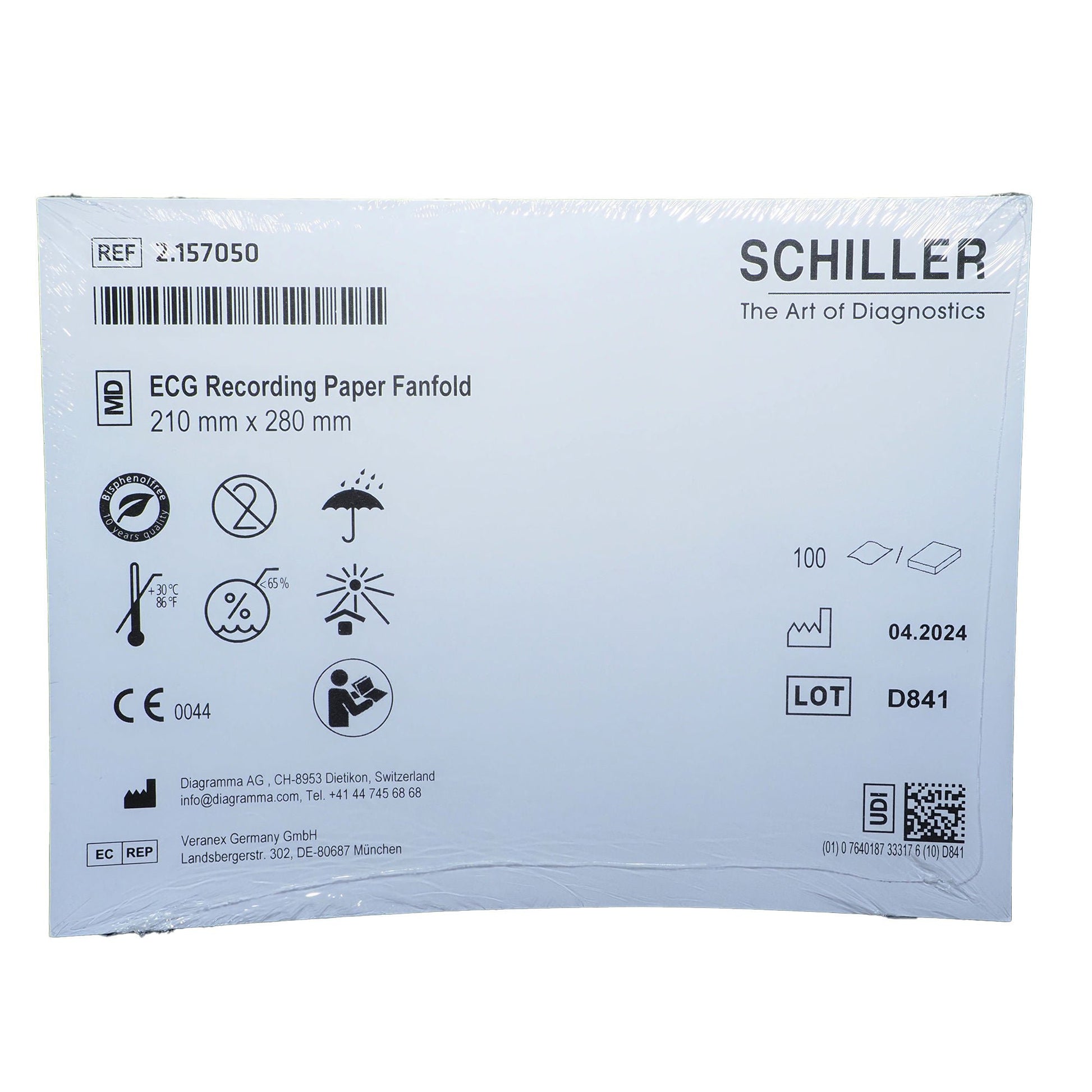 Schiller ECG Recording Paper Thermal Z-Fold 2.157050