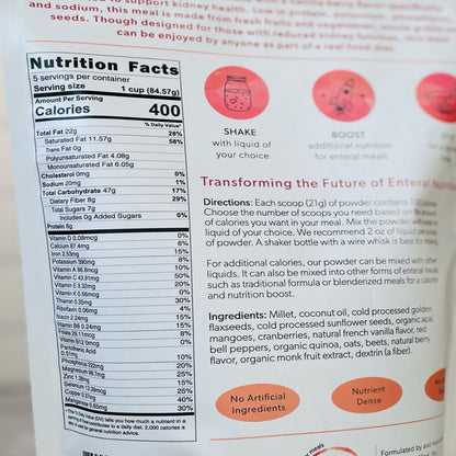 Restore Fusion Renal Support Oral Supplement Vanilla Berry Flavor Powder Pouch