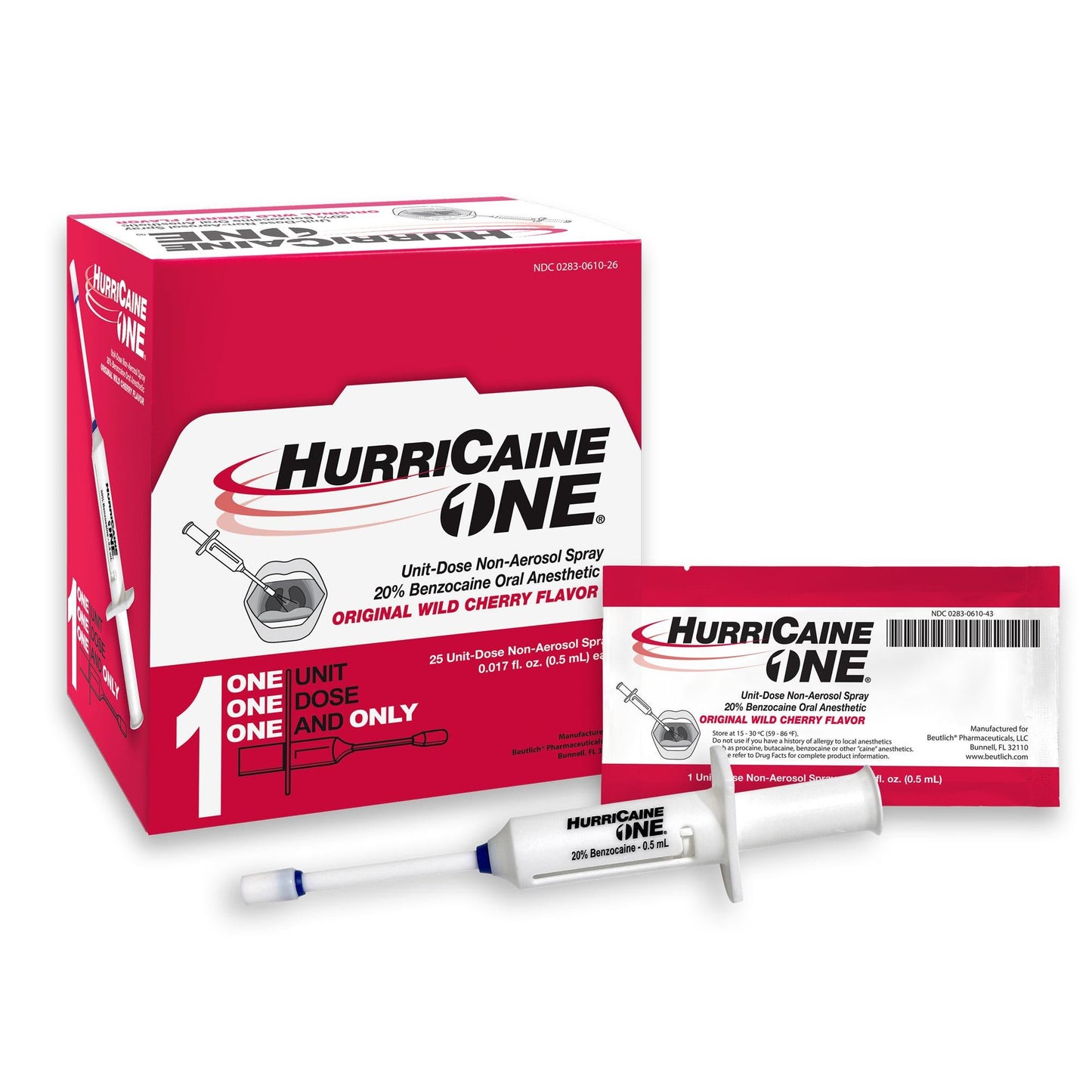 HurriCaine® Benzocaine Oral Pain Relief, Wild Cherry Flavor, unit dose