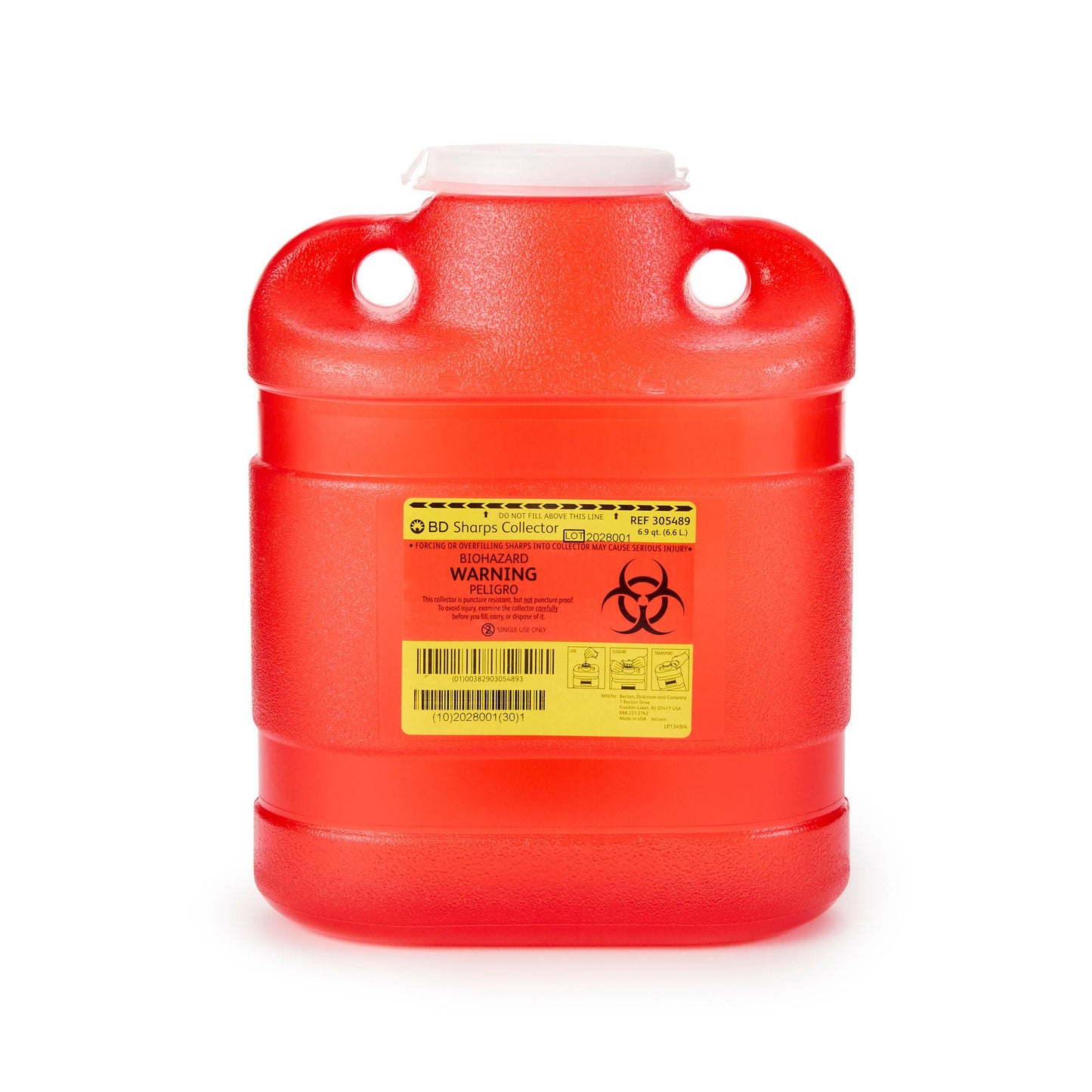 BD Red Sharps Container, 6.9 Quart