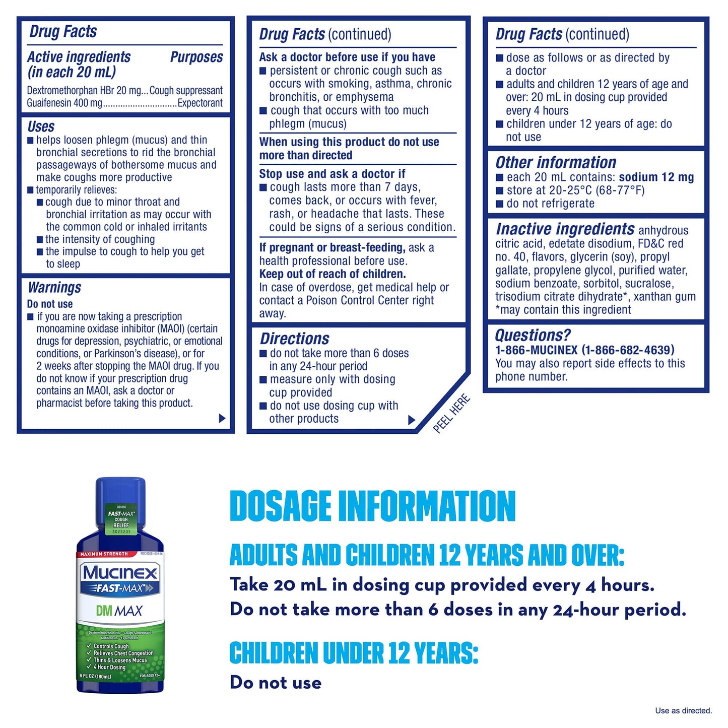 Mucinex® Fast-Max™ DM Max Guaifenesin / Dextromethorphan Cold and Cough Relief