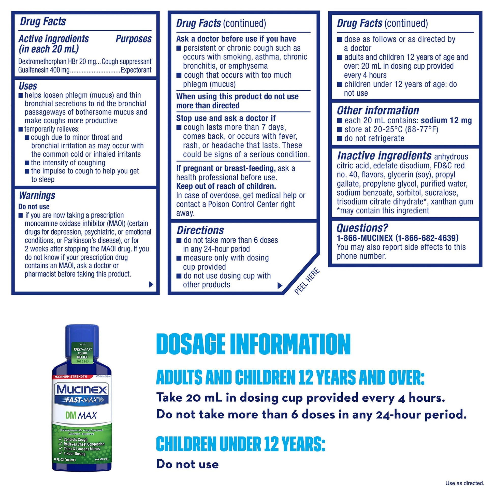 Mucinex® Fast-Max™ DM Max Guaifenesin / Dextromethorphan Cold and Cough Relief