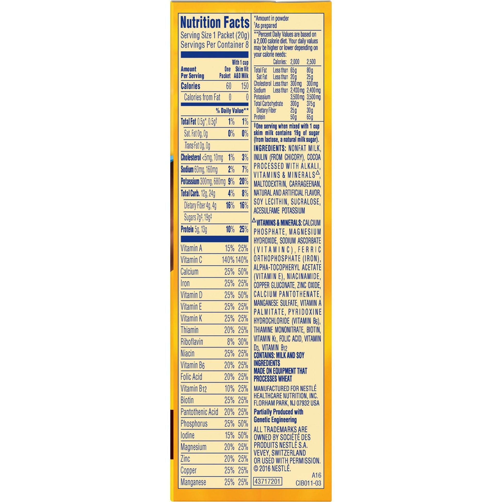Carnation Breakfast Essentials® Light Start Chocolate Nutritional Drink Mix