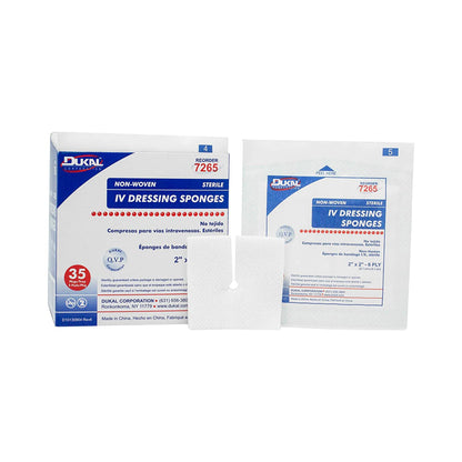 Dukal Sterile I.V. / Drain Split Dressing, 6-Ply