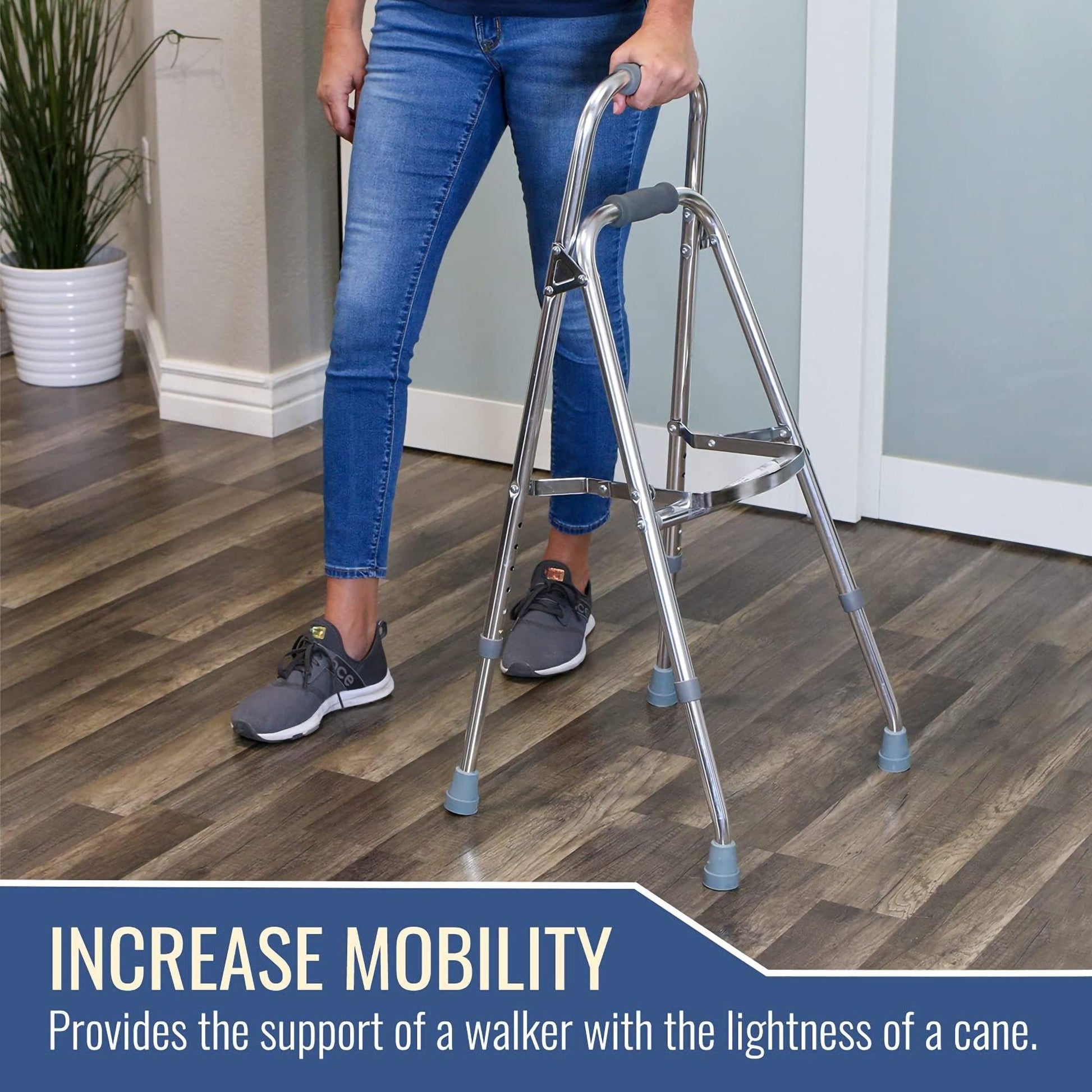DMI® Folding Walker, Silver