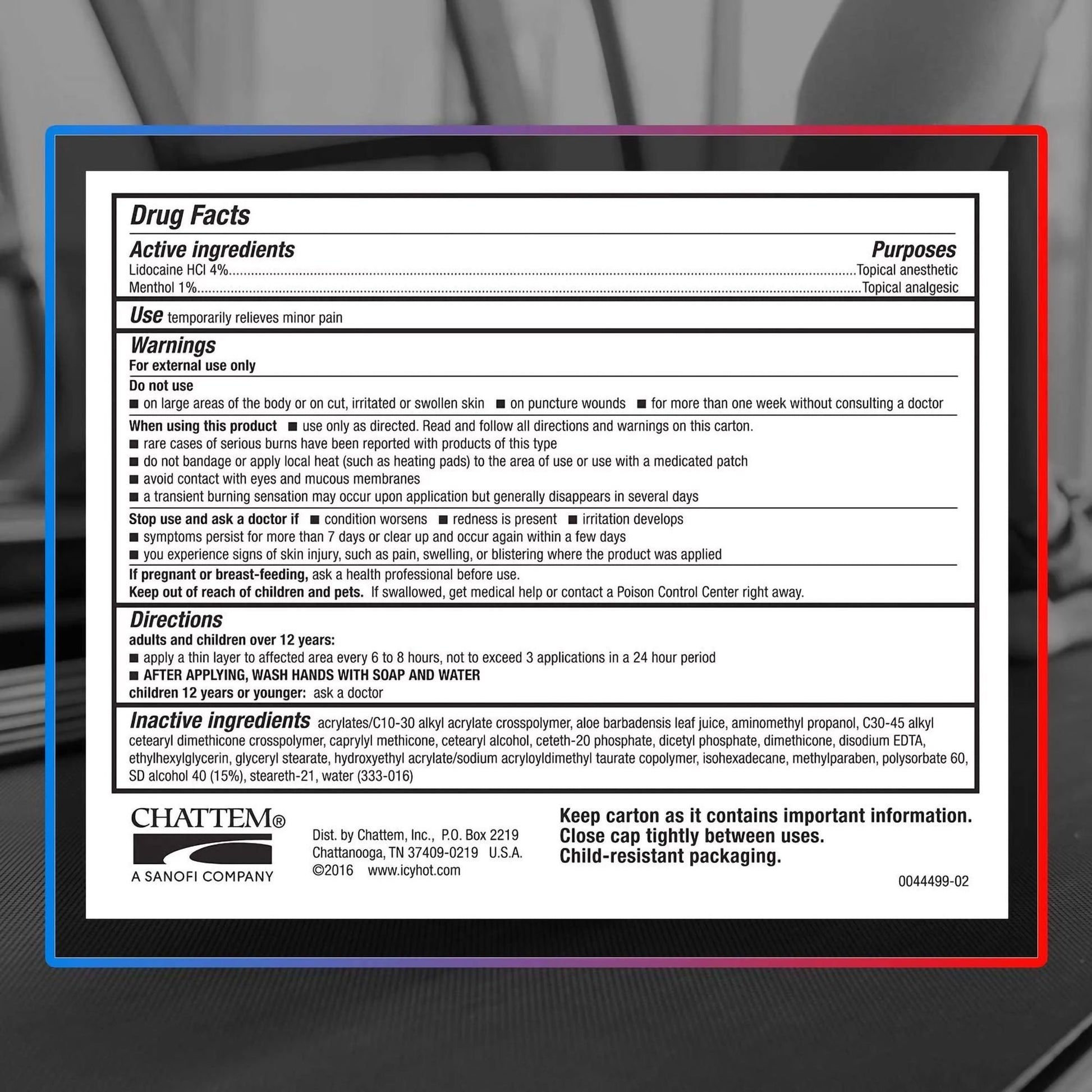 Icy Hot Lidocaine Pain Relief Cream