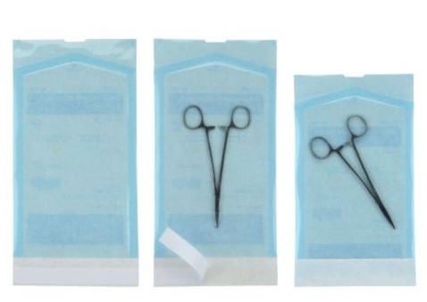 Cardinal Health Sterilization Pouch Ethylene Oxide (EO) Gas / Steam White / Blue Self Seal Paper / Film