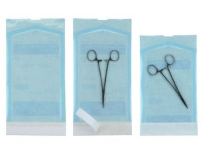Cardinal Health Sterilization Pouch Ethylene Oxide (EO) Gas / Steam White / Blue Self Seal Paper / Film