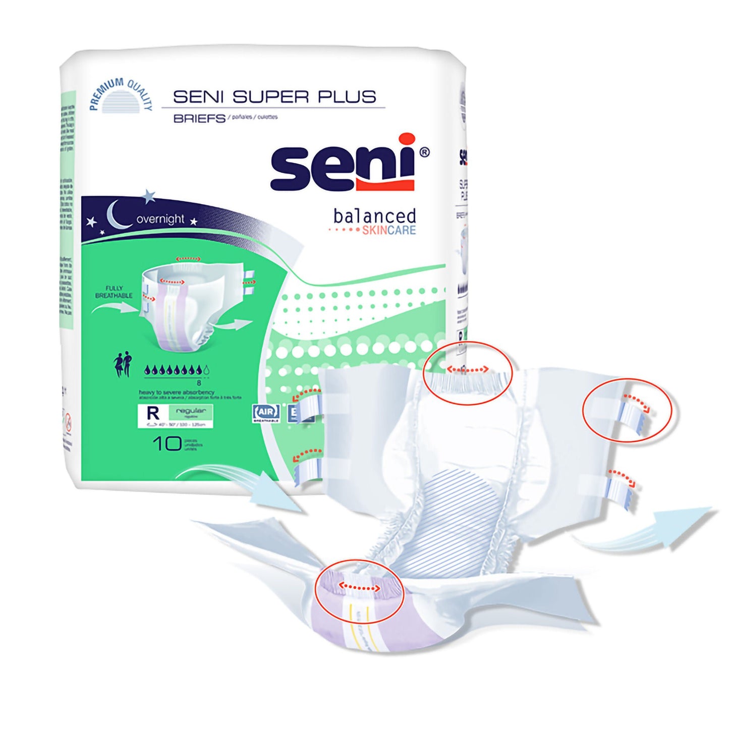 Seni® Super Plus Overnight Heavy Absorbency Incontinence Brief