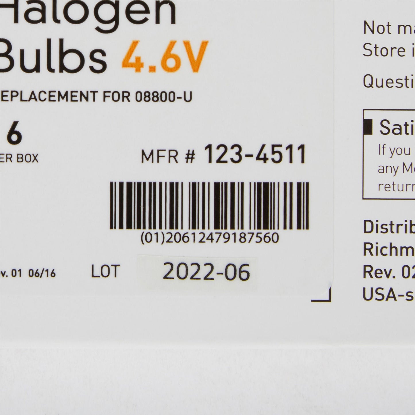 McKesson Halogen Lamp, Replacement Bulb for Vaginal Specula, 4.6 Volt 3 Watt