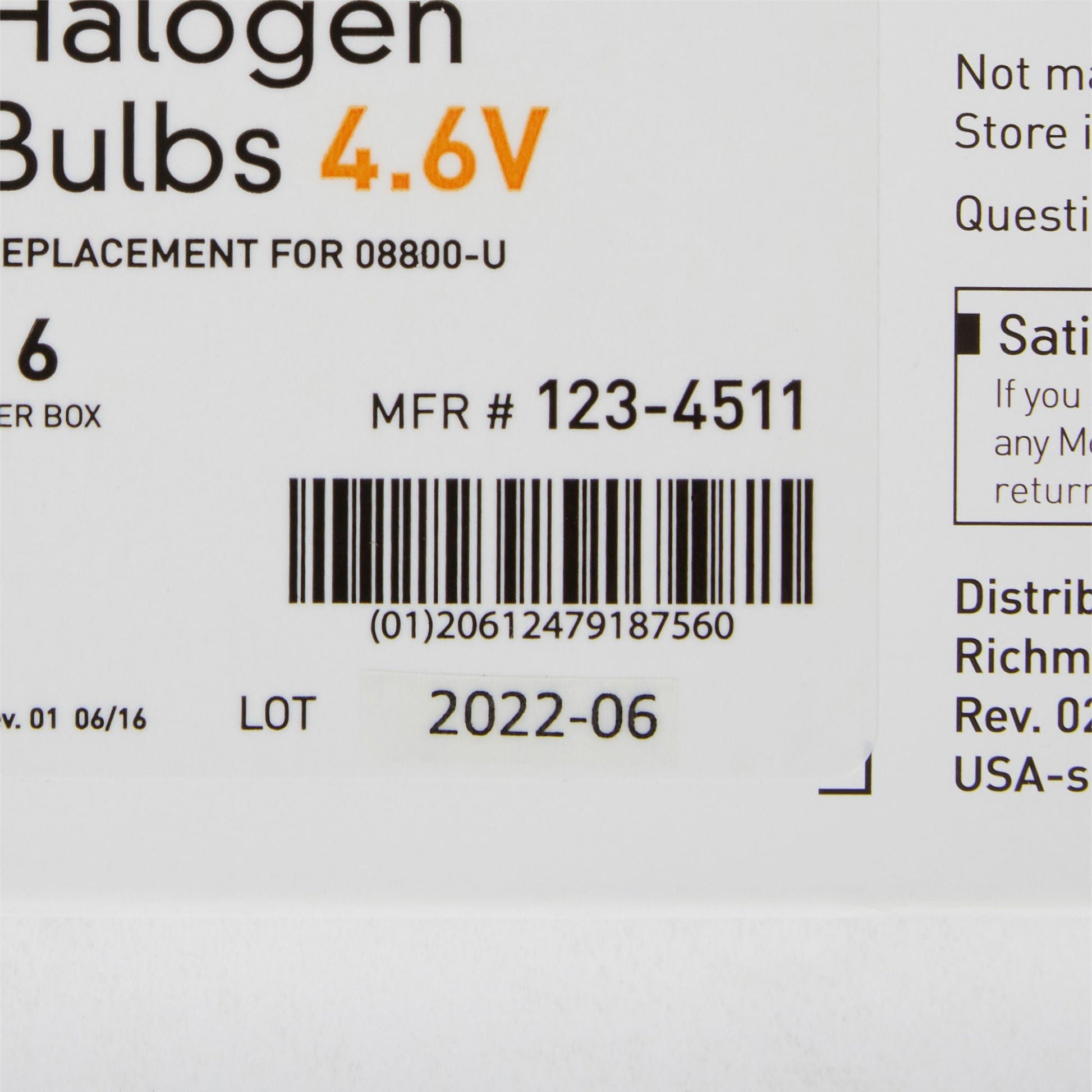 McKesson Halogen Lamp, Replacement Bulb for Vaginal Specula, 4.6 Volt 3 Watt