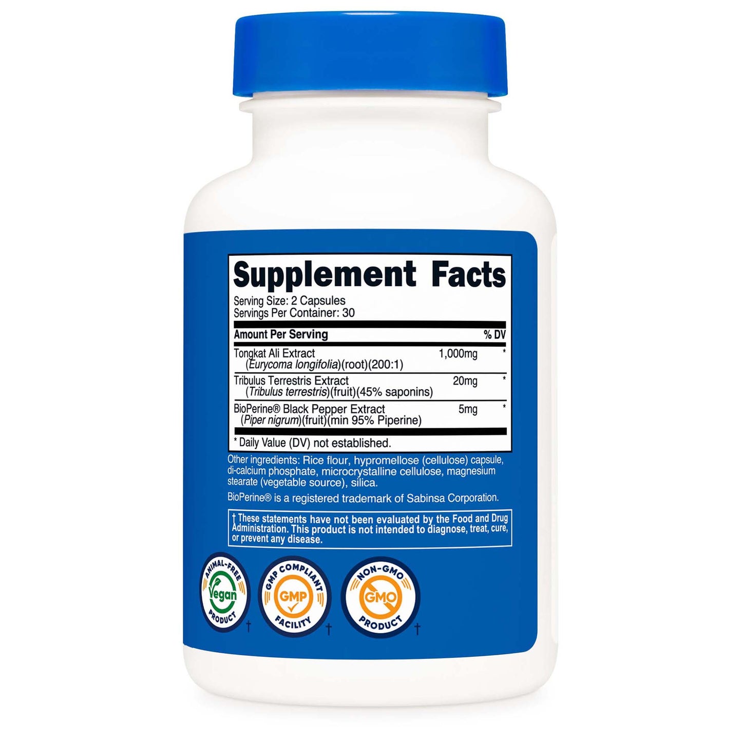 nutricost Dietary Supplement Tongkat 1,000 mg Strength Capsule